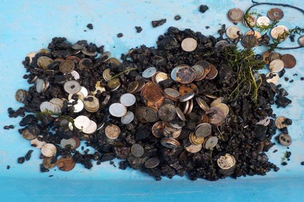 回収されたコイン 山梨県忍野村