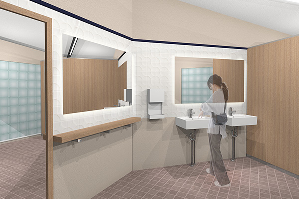 公衆トイレ_女子トイレ手洗い