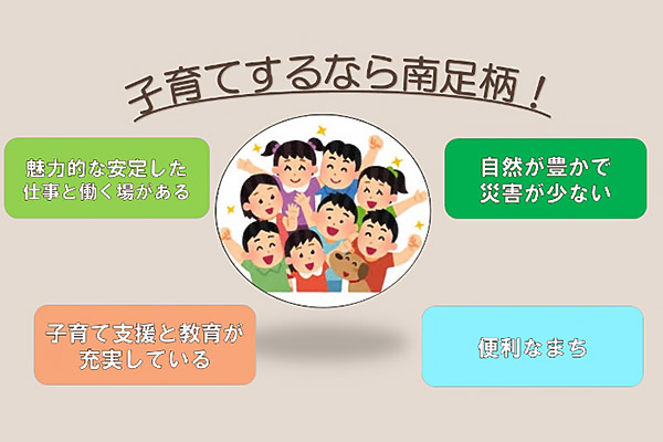 「子育てするなら南足柄だよね！」と言っていただけるまちを目指しています